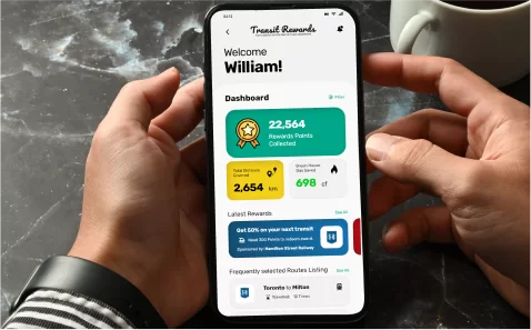 transit rewards case study of UI/UX design services by ropstam solutions